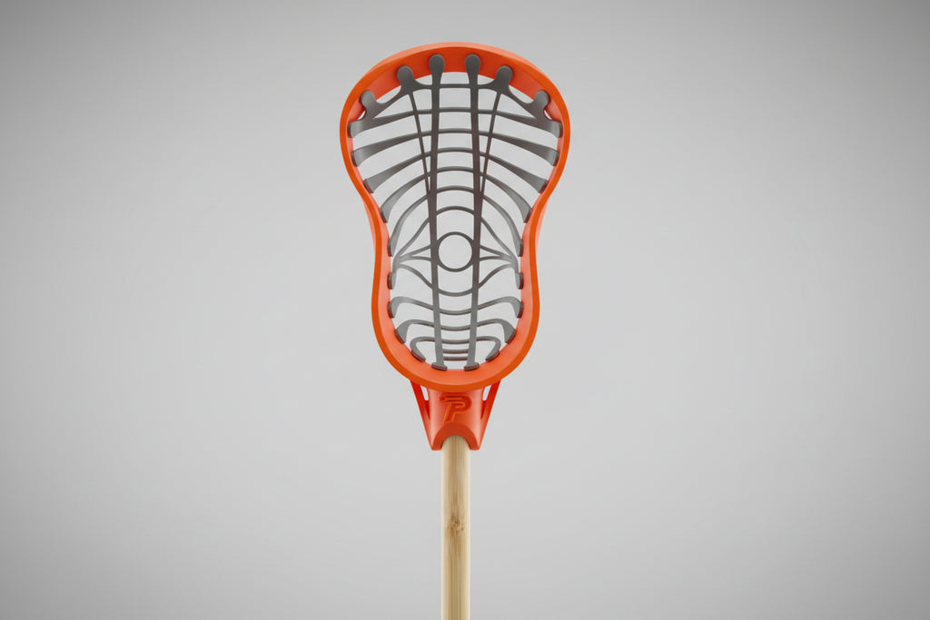 Orange and grey lacrosse stick