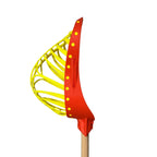 Yellow and orange lacrosse head on a white background
